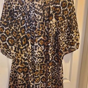 Apt 9 Cheetah print short sleeve blouse 2X